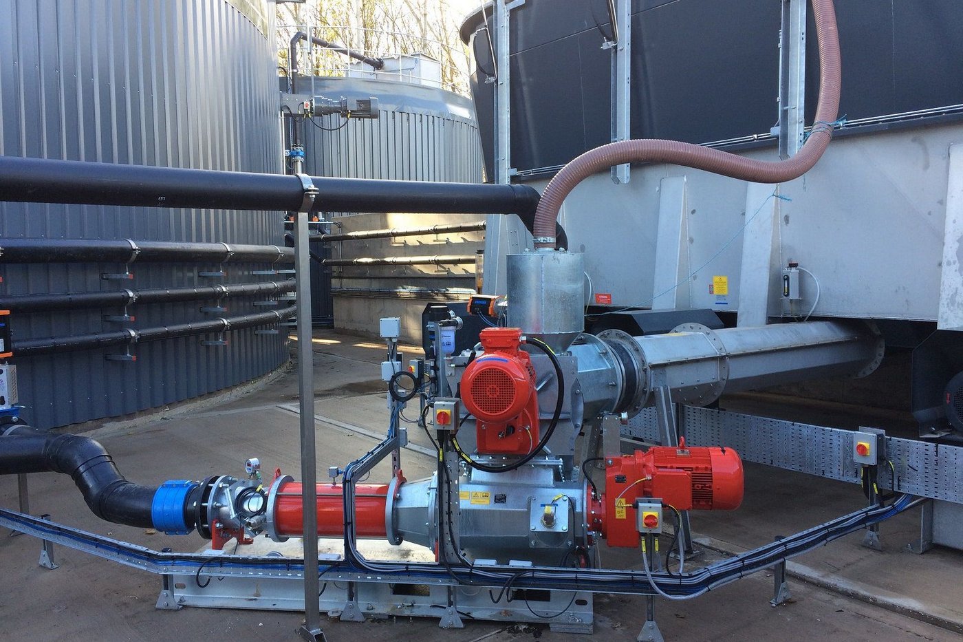 Solid matter feeder PreMix on a biogas plant