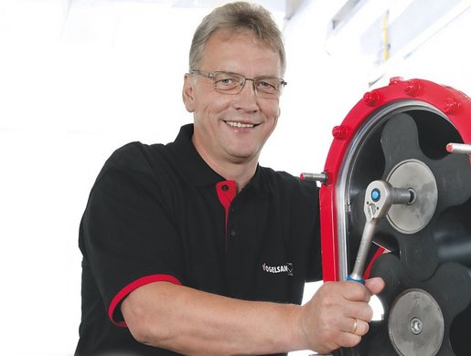 Service mechanic working on a pump