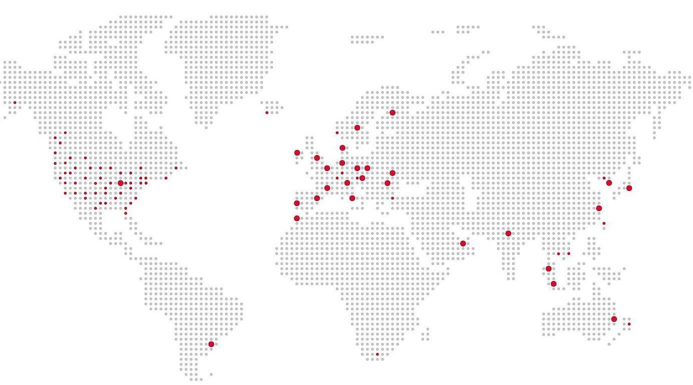 A map of Vogelsang locations around the world