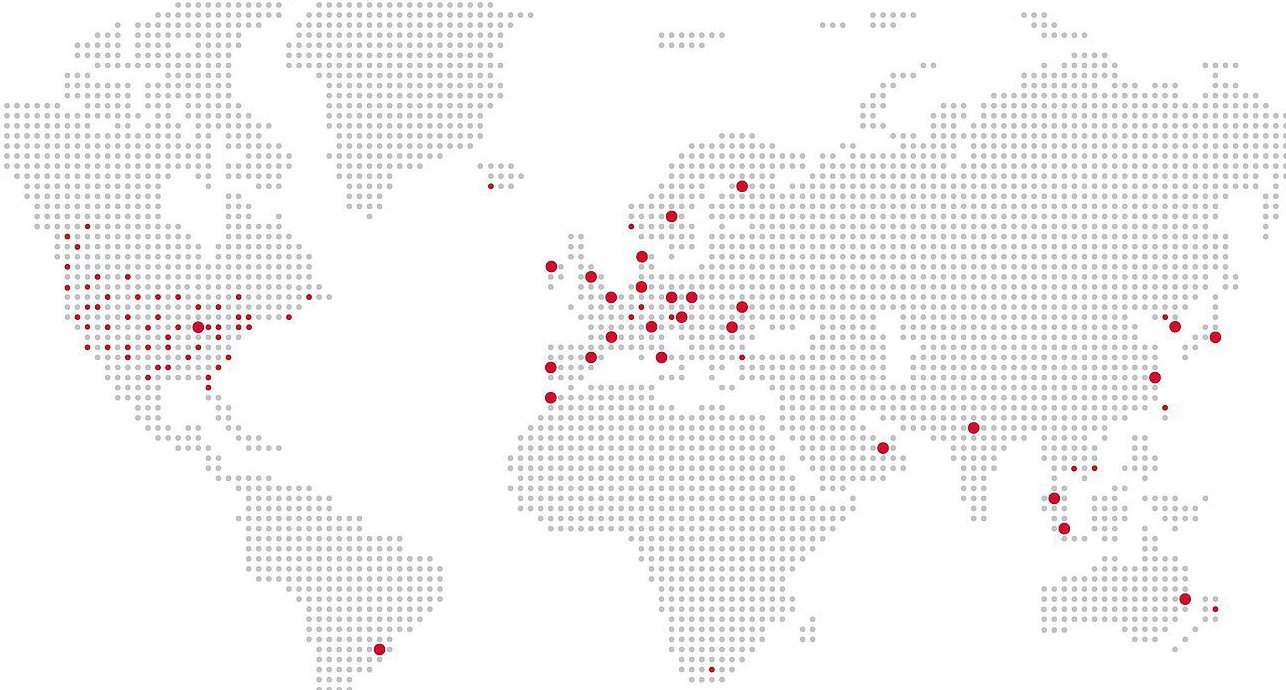 A map of Vogelsang locations around the world