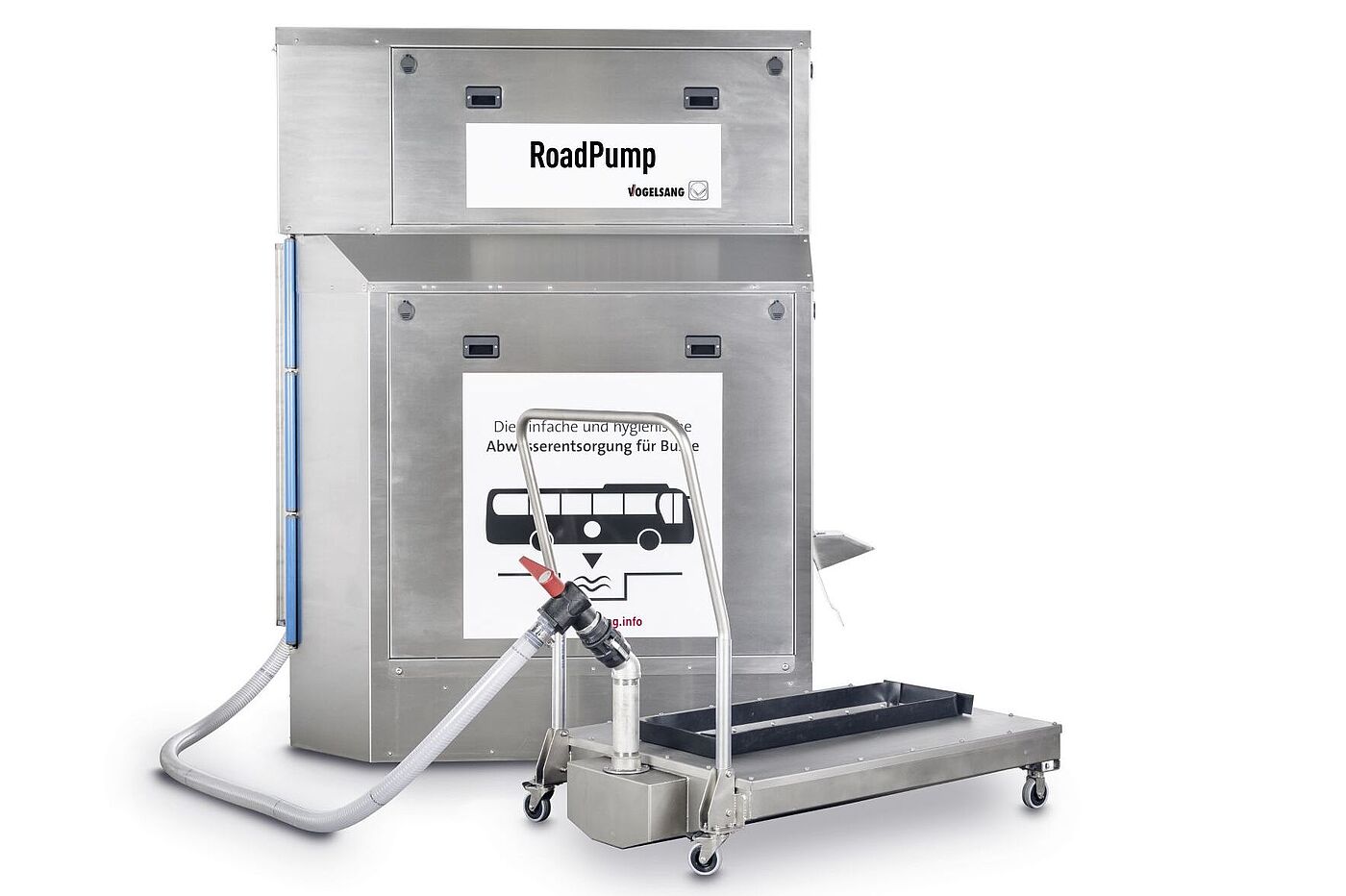 RoadPump Plus, systém pro zásobování sladkou vodou a likvidaci odpadních vod pro autobusy od společnosti Vogelsang