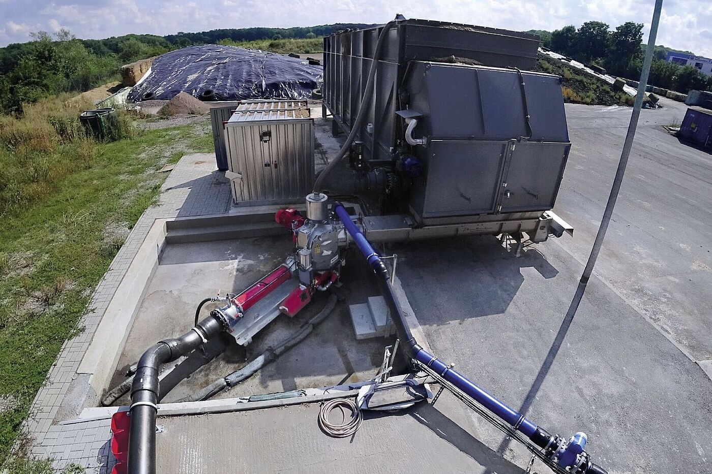 Faststofindføder PreMix på et biogasanlæg